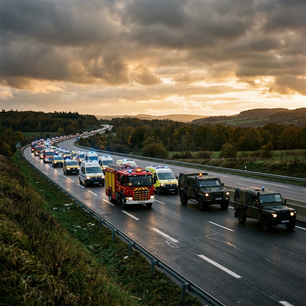 Medaria Aid emergency vehicles ready for convoy to Ukraine