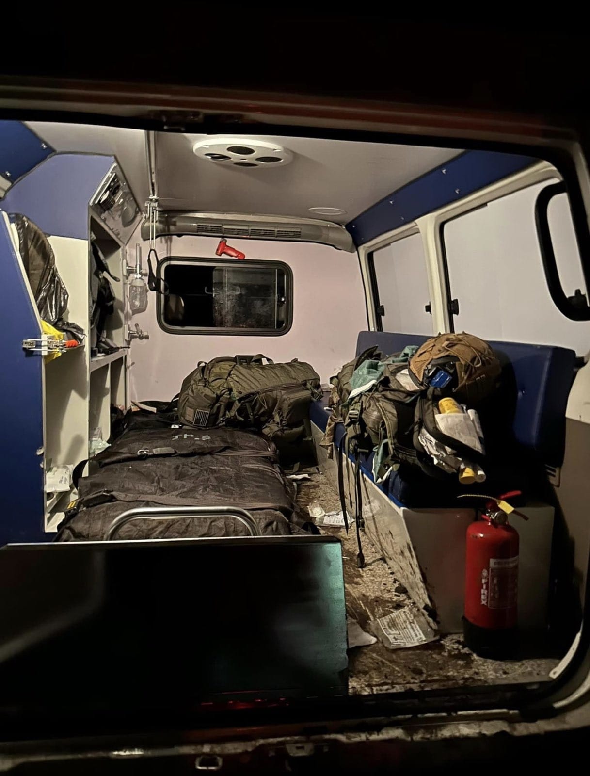 Inside a medevac ambulance at night - Medaria Aid deploys vehicles to the front lines